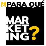 Logotipo del blog "¿Para qué Marketing?", con un diseño en blanco y negro, resaltado por un signo de interrogación amarillo.
